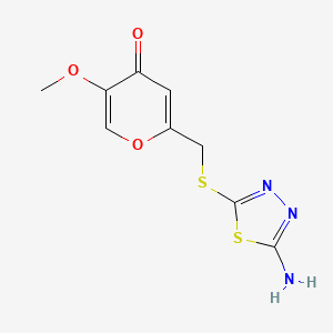 2-(((5-amino-1,3,4-thiadiazol-2-yl)thio)methyl)-5-methoxy-4H-pyran-4-one