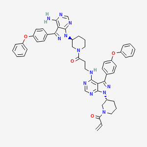 1-((R)-3-(4-((3-((S)-3-(4-Amino-3-(4-phenoxyphenyl)-1H-pyrazolo[3,4-d]pyrimidin-1-yl)piperidin-1-yl)-3-oxopropyl)amino)-3-(4-phenoxyphenyl)-1H-pyrazolo[3,4-d]pyrimidin-1-yl)piperidin-1-yl)prop-2-en-1-one