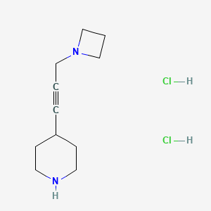 molecular formula C11H20Cl2N2 B14884727 4-(3-(Azetidin-1-yl)prop-1-yn-1-yl)piperidine dihydrochloride 