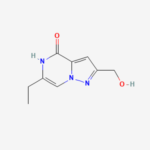 molecular formula C9H11N3O2 B1488474 6-Ethyl-2-(hydroxymethyl)pyrazolo[1,5-a]pyrazin-4-ol CAS No. 2090881-38-0