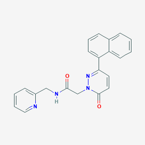 molecular formula C22H18N4O2 B14884763 2-(3-(naphthalen-1-yl)-6-oxopyridazin-1(6H)-yl)-N-(pyridin-2-ylmethyl)acetamide 