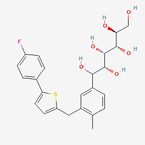 molecular formula C24H27FO6S B14884770 (2R,3S,4S,5S)-1-(3-((5-(4-Fluorophenyl)thiophen-2-yl)methyl)-4-methylphenyl)hexane-1,2,3,4,5,6-hexaol 