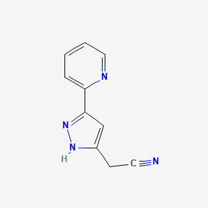 molecular formula C10H8N4 B14884774 2-(3-(pyridin-2-yl)-1H-pyrazol-5-yl)acetonitrile 