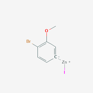 molecular formula C7H6BrIOZn B14884779 4-Bromo-3-methoxyphenylzinc iodide 