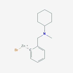 molecular formula C14H20BrNZn B14884792 2-[(N-Methylcyclohexylamino)methyl]phenylZinc bromide 