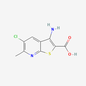 molecular formula C9H7ClN2O2S B14884798 3-Amino-5-chloro-6-methylthieno[2,3-b]pyridine-2-carboxylic acid 