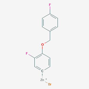 molecular formula C13H9BrF2OZn B14884806 4-(4'-FluorobenZyloxy)-3-fluorophenylZinc bromide 