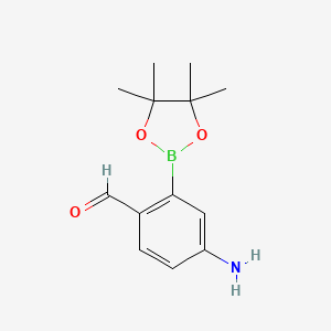 molecular formula C13H18BNO3 B14884819 4-Amino-2-(4,4,5,5-tetramethyl-1,3,2-dioxaborolan-2-yl)benzaldehyde CAS No. 1352730-62-1