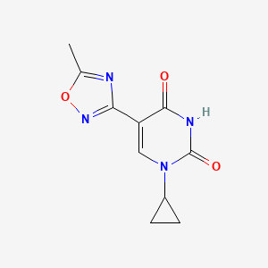 molecular formula C10H10N4O3 B14884849 1-cyclopropyl-5-(5-methyl-1,2,4-oxadiazol-3-yl)pyrimidine-2,4(1H,3H)-dione 