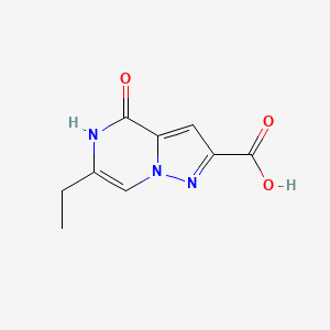 molecular formula C9H9N3O3 B1488487 6-Ethyl-4-hydroxypyrazolo[1,5-a]pyrazine-2-carboxylic acid CAS No. 2091651-66-8
