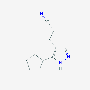 molecular formula C11H15N3 B14884878 3-(5-cyclopentyl-1H-pyrazol-4-yl)propanenitrile 