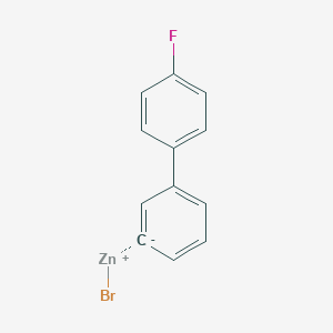 molecular formula C12H8BrFZn B14884896 3-(4-Fluorophenyl)phenylZinc bromide 