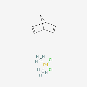 molecular formula C9H14Cl2Pd-2 B14884904 Bicyclo[2.2.1]hepta-2,5-diene;carbanide;dichloropalladium 