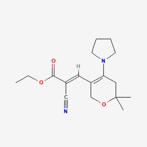 (E)-2-Cyano-3-(6,6-dimethyl-4-pyrrolidin-1-yl-5,6-dihydro-2H-pyran-3-yl)-acrylic acid ethyl ester