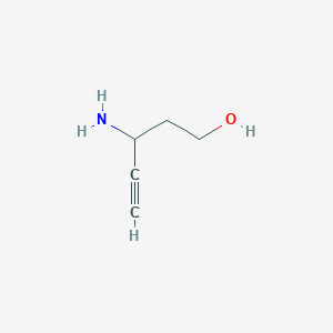 molecular formula C5H9NO B14884963 3-Aminopent-4-yn-1-ol 