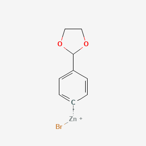 molecular formula C9H9BrO2Zn B14884974 4-(1,3-Dioxolan-2-yl)phenylZinc bromide 