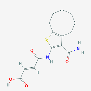 (2E)-4-[(3-carbamoyl-4,5,6,7,8,9-hexahydrocycloocta[b]thiophen-2-yl)amino]-4-oxobut-2-enoic acid