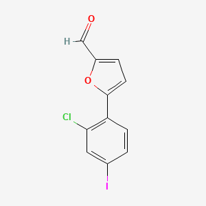 molecular formula C11H6ClIO2 B14885023 5-(2-Chloro-4-iodophenyl)furan-2-carbaldehyde 