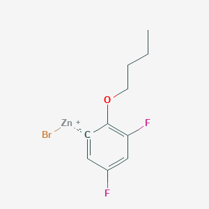 molecular formula C10H11BrF2OZn B14885040 (2-n-Butyloxy-3,5-difluorophenyl)Zinc bromide 