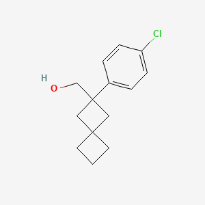 molecular formula C14H17ClO B14885050 (2-(4-Chlorophenyl)spiro[3.3]heptan-2-yl)methanol 