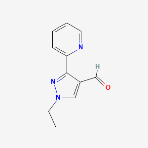 1-ethyl-3-(pyridin-2-yl)-1H-pyrazole-4-carbaldehyde