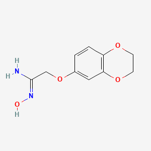 molecular formula C10H12N2O4 B14885138 (Z)-2-((2,3-dihydrobenzo[b][1,4]dioxin-6-yl)oxy)-N'-hydroxyacetimidamide 