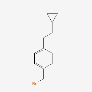 molecular formula C12H15Br B14885144 1-(Bromomethyl)-4-(2-cyclopropylethyl)benzene 