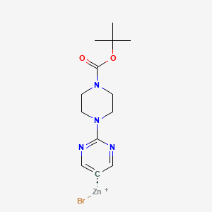 molecular formula C13H19BrN4O2Zn B14885171 (2-(4-(t-Butoxycarbonyl)piperaZin-1-yl)pyrimidin-5-yl)Zinc bromide 