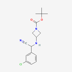 molecular formula C16H20ClN3O2 B14885262 Tert-butyl 3-(((3-chlorophenyl)(cyano)methyl)amino)azetidine-1-carboxylate 