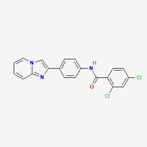 molecular formula C20H13Cl2N3O B14885323 2,4-dichloro-N-(4-(imidazo[1,2-a]pyridin-2-yl)phenyl)benzamide 