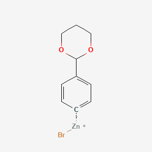 molecular formula C10H11BrO2Zn B14885347 4-(1,3-Dioxan-2-yl)phenylZinc bromide 