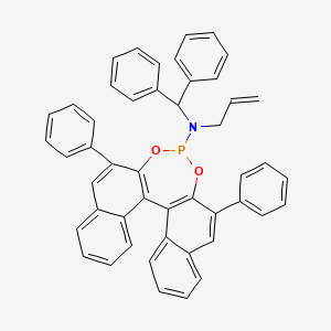 molecular formula C48H36NO2P B14885411 N-benzhydryl-10,16-diphenyl-N-prop-2-enyl-12,14-dioxa-13-phosphapentacyclo[13.8.0.02,11.03,8.018,23]tricosa-1(15),2(11),3,5,7,9,16,18,20,22-decaen-13-amine 