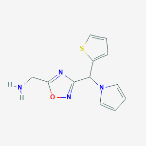 (3-((1H-pyrrol-1-yl)(thiophen-2-yl)methyl)-1,2,4-oxadiazol-5-yl)methanamine