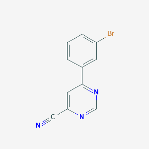 molecular formula C11H6BrN3 B14885448 6-(3-Bromophenyl)pyrimidine-4-carbonitrile 