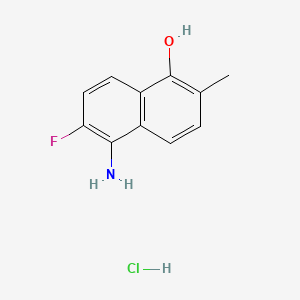 molecular formula C11H11ClFNO B14885500 5-Amino-6-fluoro-2-methylnaphthalen-1-ol hydrochloride 