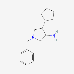 molecular formula C16H24N2 B14885517 1-Benzyl-4-cyclopentylpyrrolidin-3-amine 