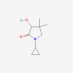 molecular formula C9H15NO2 B14885550 1-Cyclopropyl-3-hydroxy-4,4-dimethylpyrrolidin-2-one 