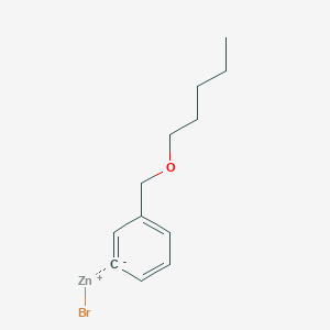 molecular formula C12H17BrOZn B14885556 3-[(n-Pentyloxy)methyl]phenylZinc bromide 