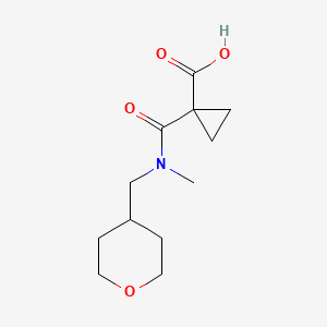 molecular formula C12H19NO4 B14885562 1-(Methyl((tetrahydro-2h-pyran-4-yl)methyl)carbamoyl)cyclopropane-1-carboxylic acid 