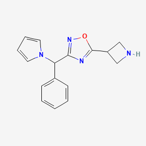 molecular formula C16H16N4O B14885596 5-(azetidin-3-yl)-3-(phenyl(1H-pyrrol-1-yl)methyl)-1,2,4-oxadiazole 