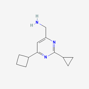 (6-Cyclobutyl-2-cyclopropylpyrimidin-4-yl)methanamine