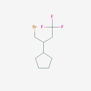 molecular formula C9H14BrF3 B14885638 (1-Bromo-4,4,4-trifluorobutan-2-yl)cyclopentane 