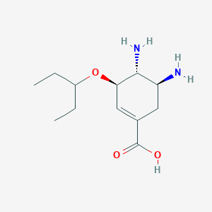 molecular formula C12H22N2O3 B14885642 (3R,4R,5S)-4,5-Diamino-3-(pentan-3-yloxy)cyclohex-1-ene-1-carboxylic acid 