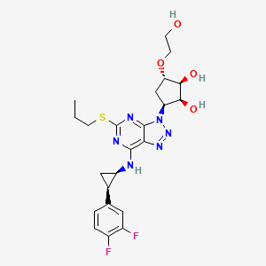 (1S,2S,3S,5S)-3-(7-(((1R,2R)-2-(3,4-Difluorophenyl)cyclopropyl)amino)-5-(propylthio)-3H-[1,2,3]triazolo[4,5-d]pyrimidin-3-yl)-5-(2-hydroxyethoxy)cyclopentane-1,2-diol