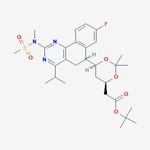 tert-Butyl 2-((4R,6S)-6-((S)-8-fluoro-4-isopropyl-2-(N-methylmethylsulfonamido)-5,6-dihydrobenzo[h]quinazolin-6-yl)-2,2-dimethyl-1,3-dioxan-4-yl)acetate