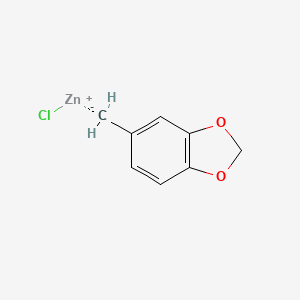 molecular formula C8H7ClO2Zn B14885703 3,4-Methylenedioxybenzylzinc chloride 