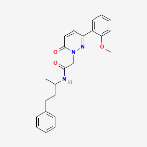 molecular formula C23H25N3O3 B14885726 2-(3-(2-methoxyphenyl)-6-oxopyridazin-1(6H)-yl)-N-(4-phenylbutan-2-yl)acetamide 