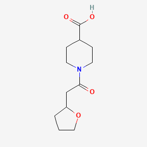 molecular formula C12H19NO4 B14885733 1-(2-(Tetrahydrofuran-2-yl)acetyl)piperidine-4-carboxylic acid 