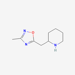 molecular formula C9H15N3O B14885746 3-Methyl-5-(piperidin-2-ylmethyl)-1,2,4-oxadiazole 