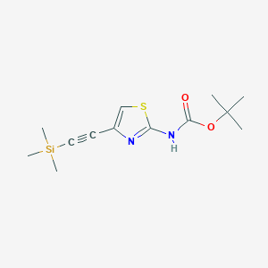 molecular formula C13H20N2O2SSi B14885760 tert-Butyl (4-((trimethylsilyl)ethynyl)thiazol-2-yl)carbamate 